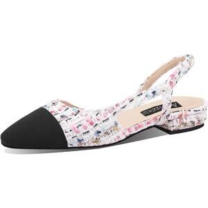 Elegant Women's Black and Multicolor Flats